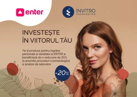20% reducere pentru clienții ENTER cu un cod promoțional special