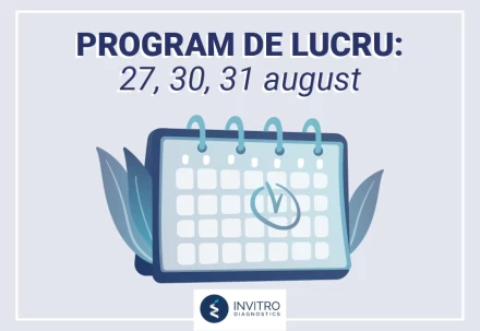 Program de lucru 27, 30 și 31 august