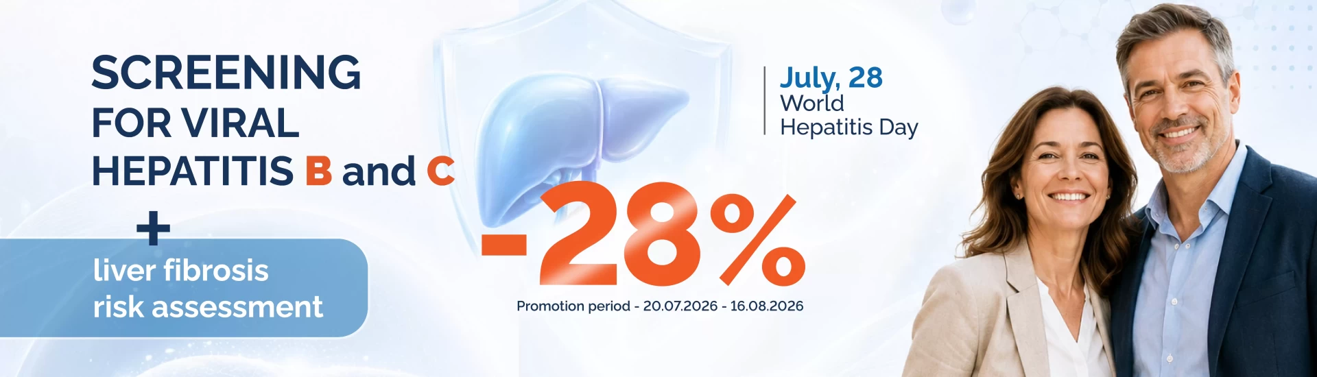 Now, 28% off screening for viral hepatitis B and C and liver fibrosis risk assessment